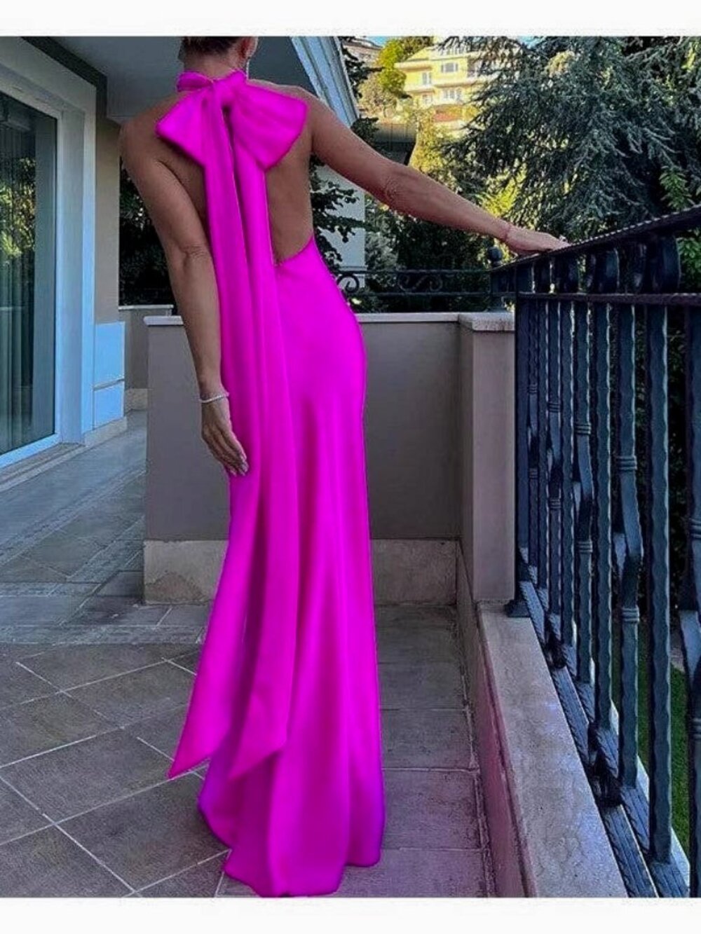 Backless Satin Dress